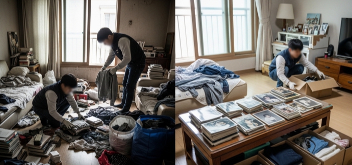 고성 고독사청소중 및 정리중