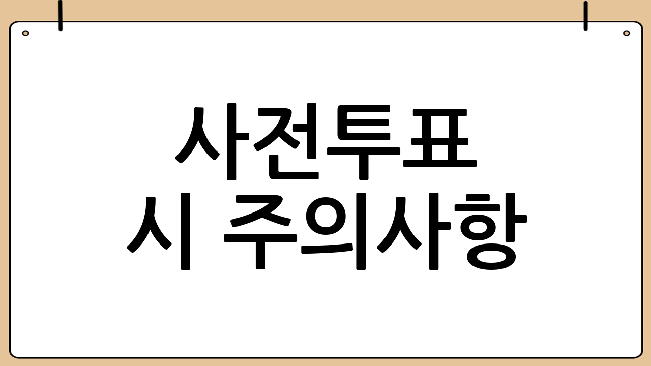 사전투표 시 주의사