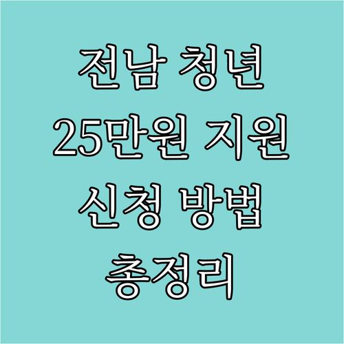 전남 청년 25만원 문화복지카드 20..