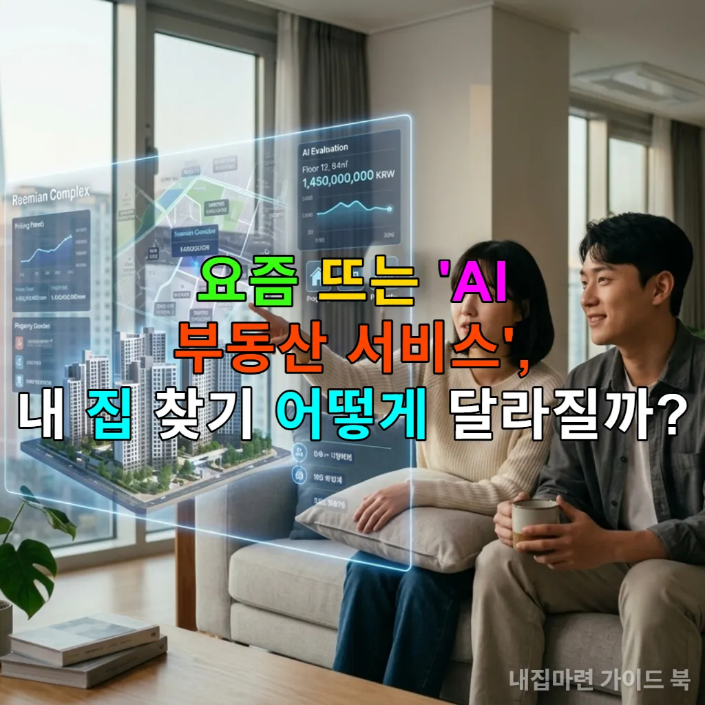 AI 부동산 서비스를 이용해 집을 찾는 한국인 부부의 모습