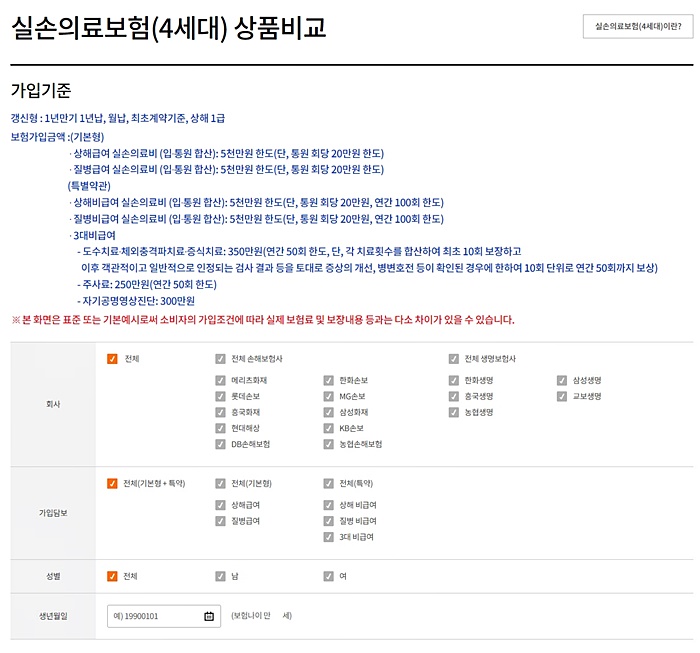 실비보험-비교