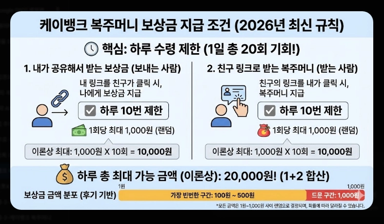 케이뱅크 복주머니 받는 법 [하루 최대 10번] 보상금 지급 조건 및 주의사항 총정리