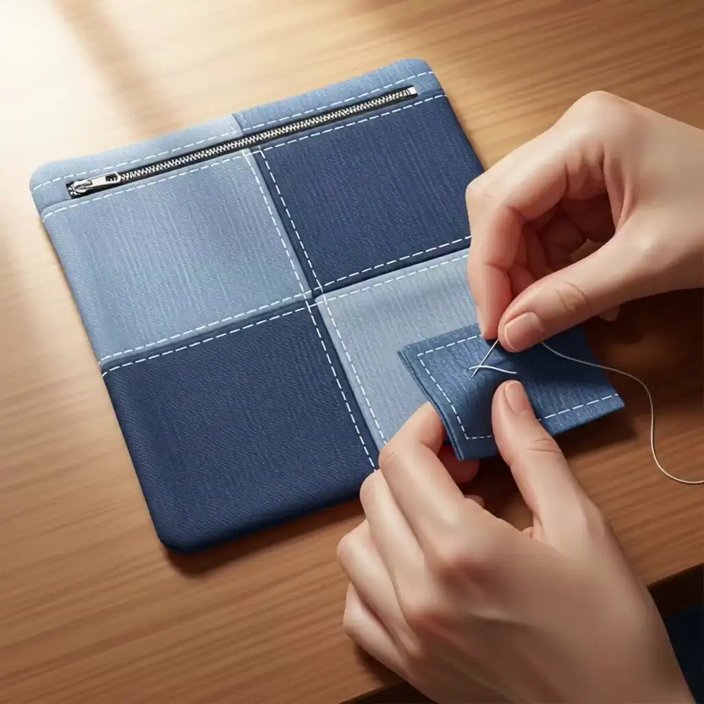초보자 데님 파우치 제작
