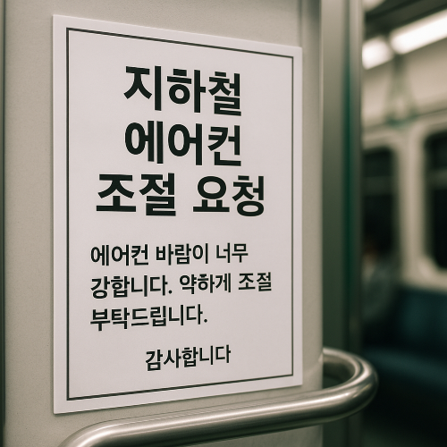 지하철 에어컨 조절 요청하는 방법