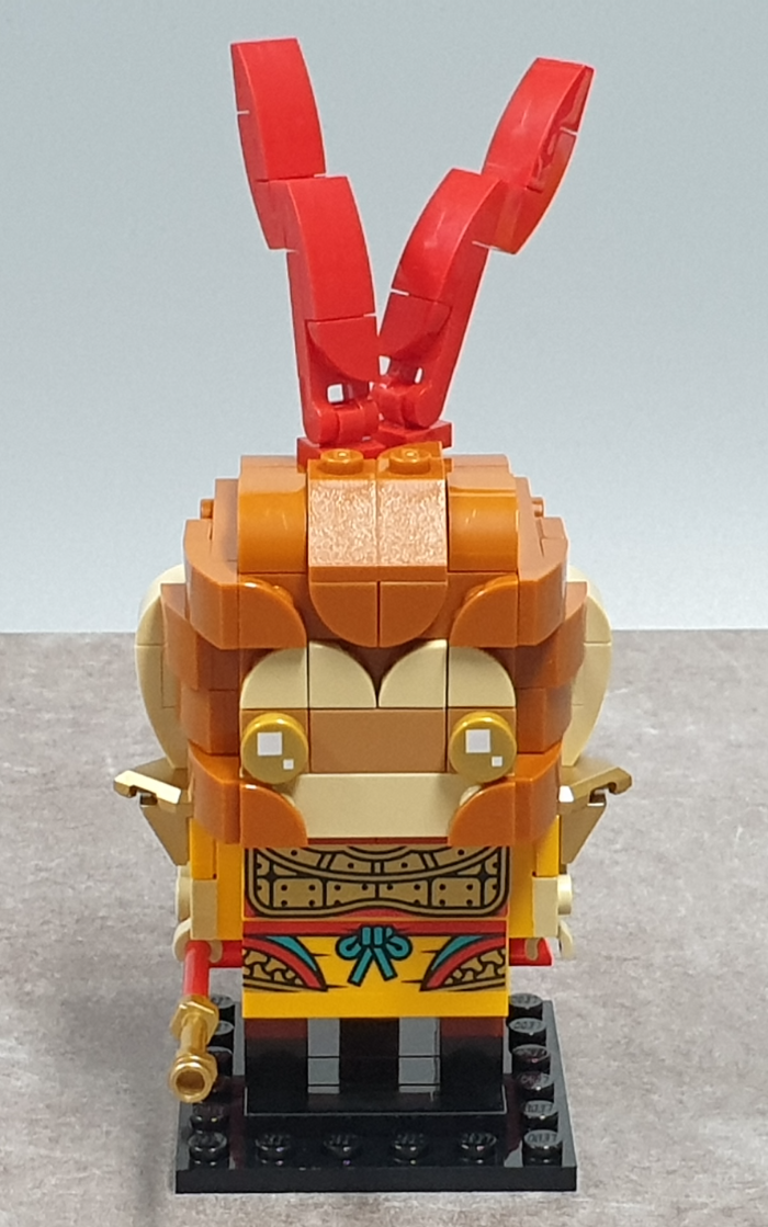 레고 LEGO 40381 브릭헤즈 몽키키드 몽키킹 박스디자인 구성품 크롬브릭 여의봉 몽키킹 조립완료