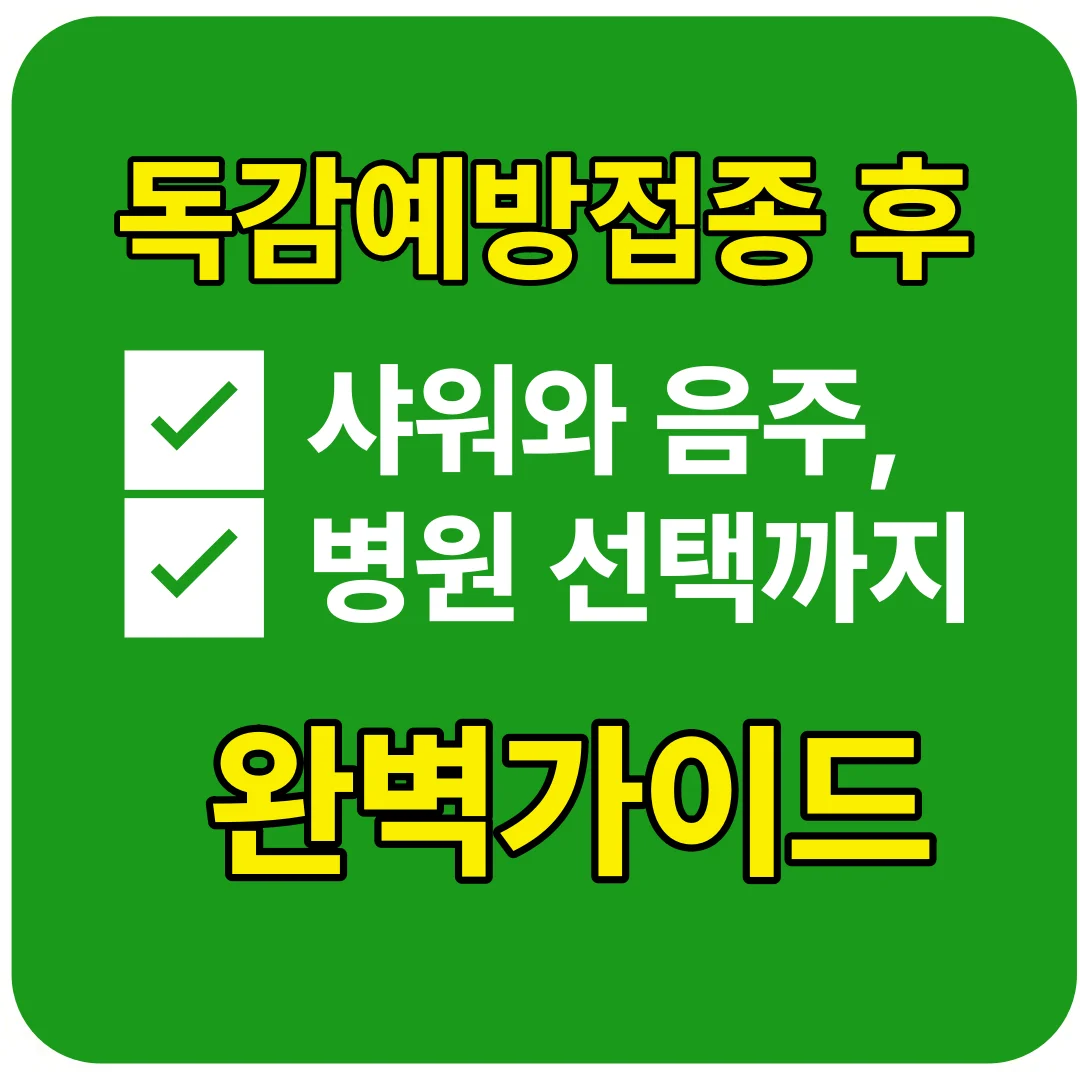 독감예방접종 후 샤워와 음주, 병원 선택까지 완벽 가이드