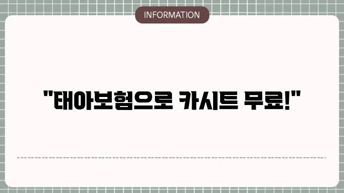 태아보험 카시트 - 걸5식 시제공되는 혜택 및 조건