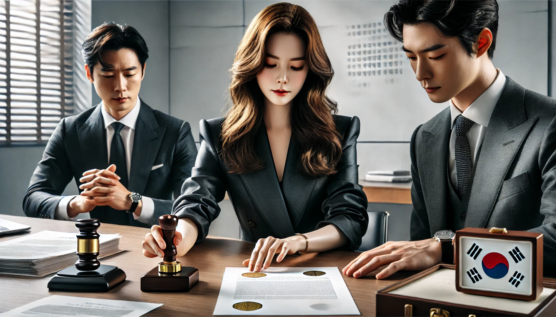 상가임대차계약 관련 도장 찍는 이미지