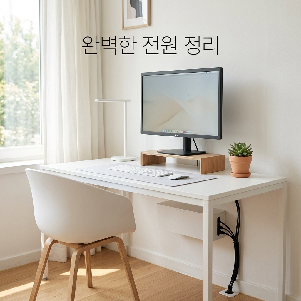 멀티탭 고르는법 에코파워탭 책상 설치 완성