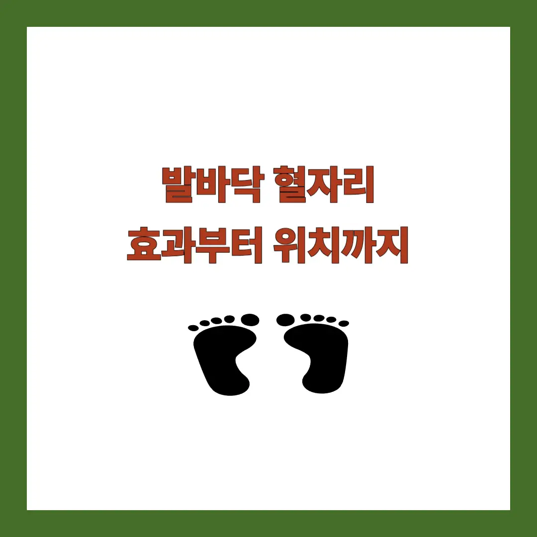 발바닥 혈자리