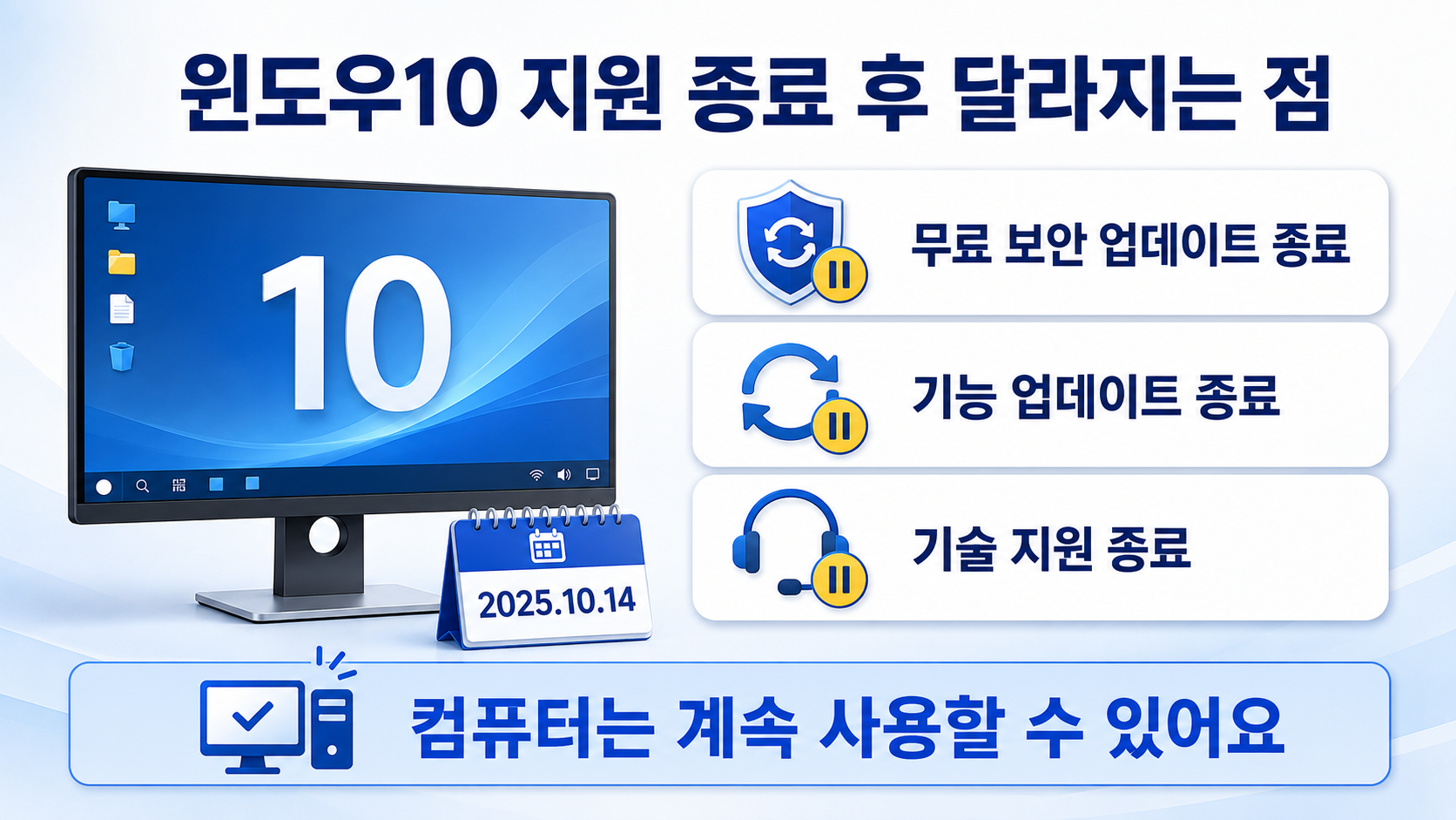 윈도우10 지원 종료 후 달라지는 점