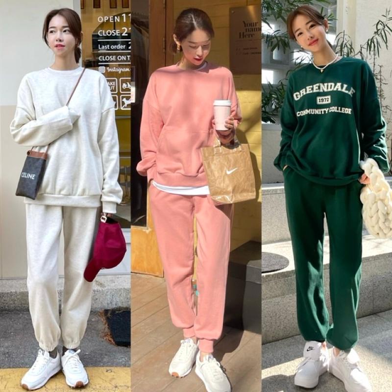 여성 트레이닝세트 맨투맨 조거팬츠 기모 빅사이즈 아노락 운동복