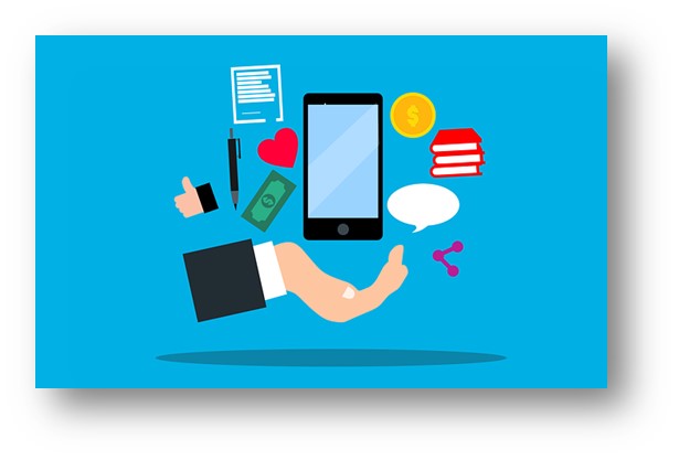 직장에서 생산성을 올릴 수 있는 필수적인 앱들을 표현한 이미지