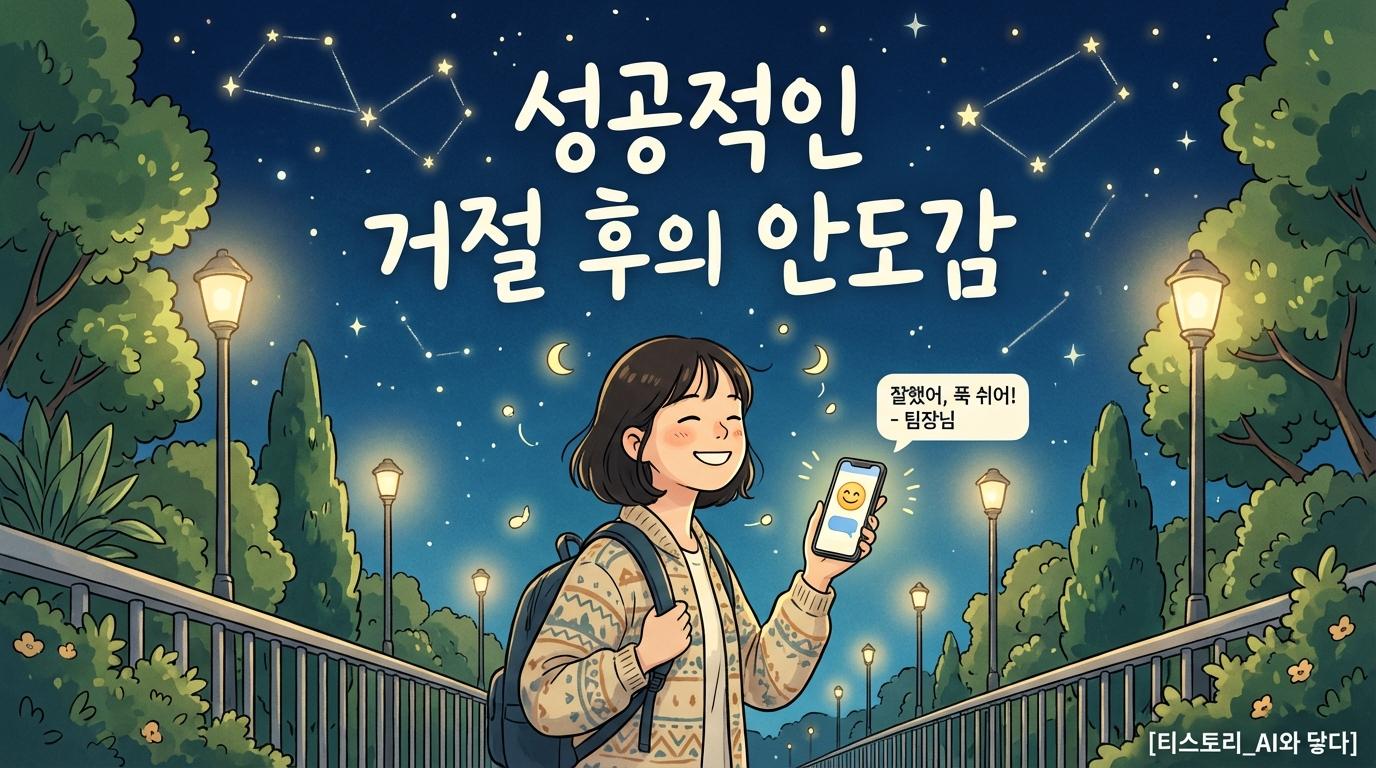 성공적인 회식 거절 후 가벼운 퇴근길 풍경