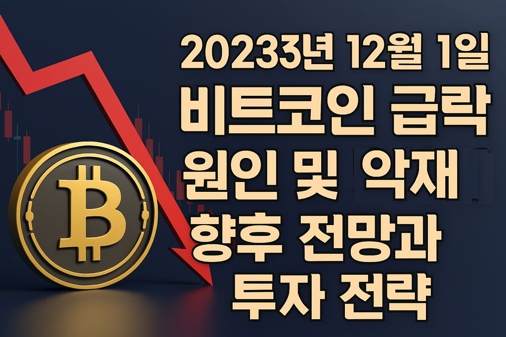 오늘(2025년 12월 1일)비트코인 급락 원인, 악재 및 향후 전망, 투자 전략 분석
