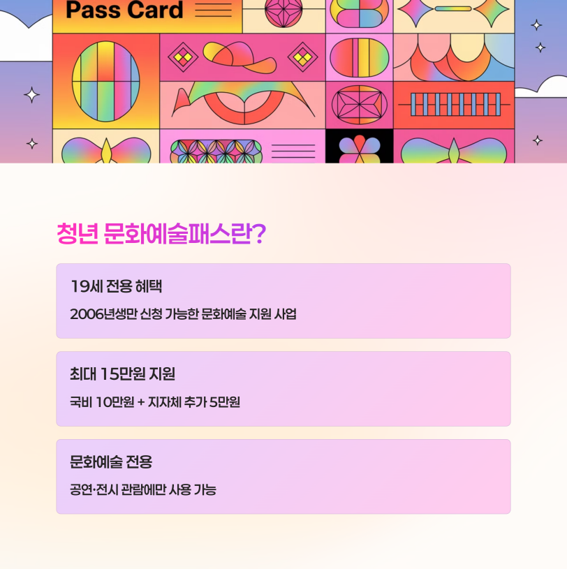 청년 문화예술패스 신청방법, 사용처