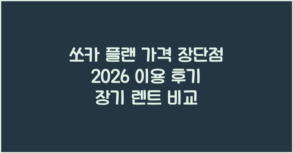 쏘카 플랜