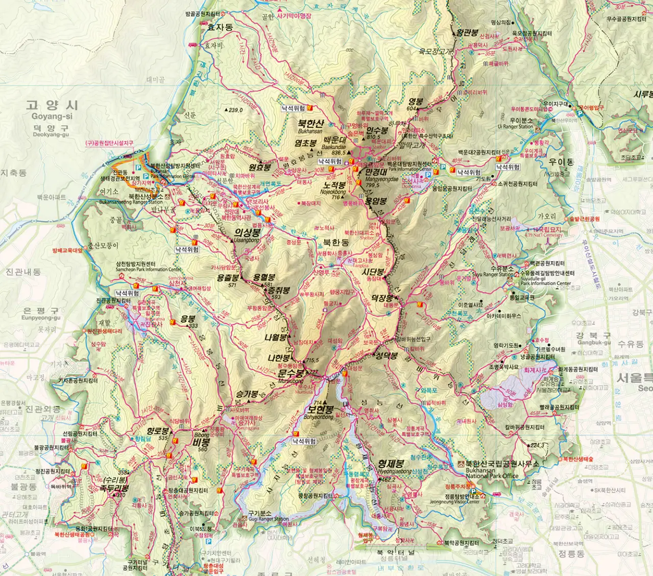 북한산-등산코스-맵