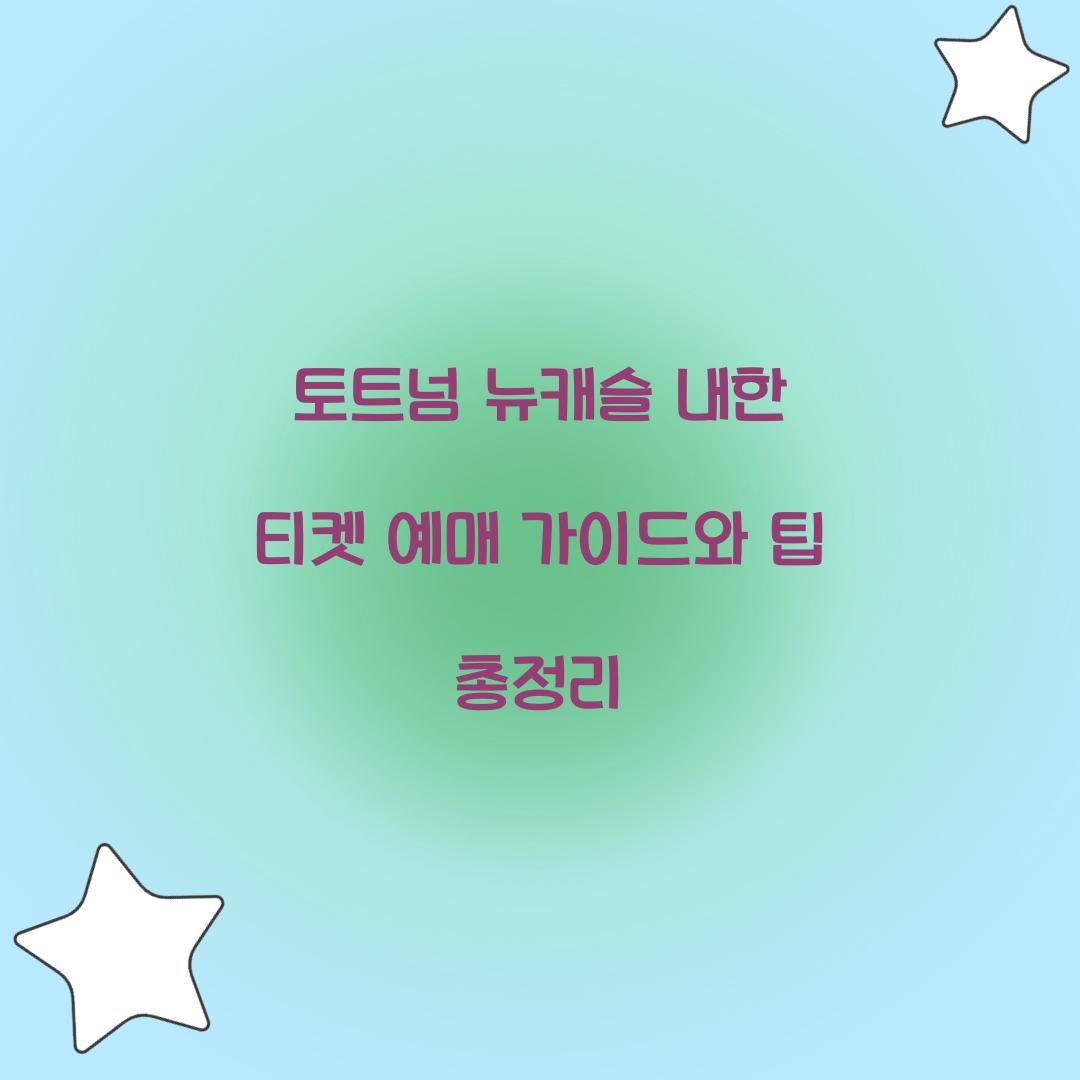 토트넘 뉴캐슬 내한 티켓 예매