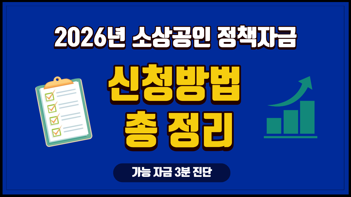 2026 소상공인 지원금 완벽 가이드ㅣ신청 방법, 대상, 지급 시기, 혜택