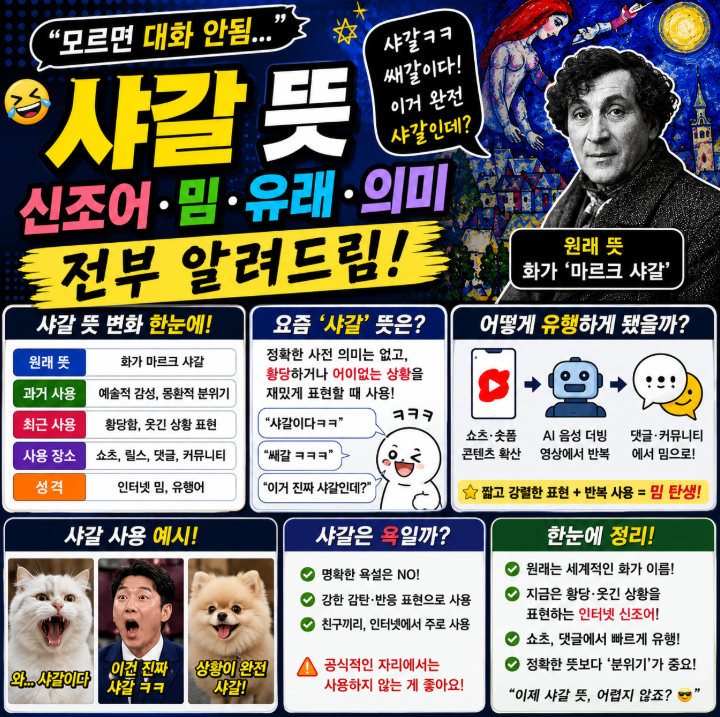 "샤갈은 욕일까 아닐까?" 샤갈 뜻 신조어 밈 유래 의미 왜 유행할까 총정리1