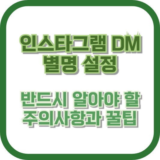 인스타그램 DM 별명 설정: 반드시 알아야 할 주의사항과 꿀팁