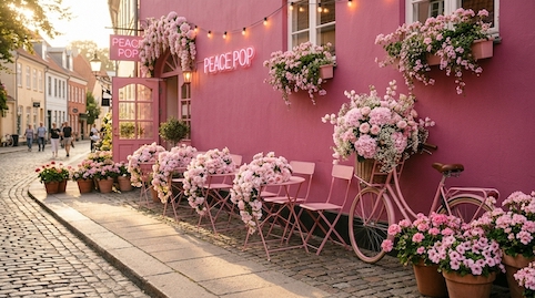peace pop with pink flowers