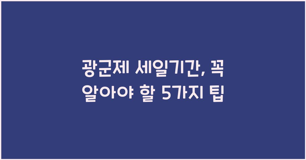 광군제 세일기간