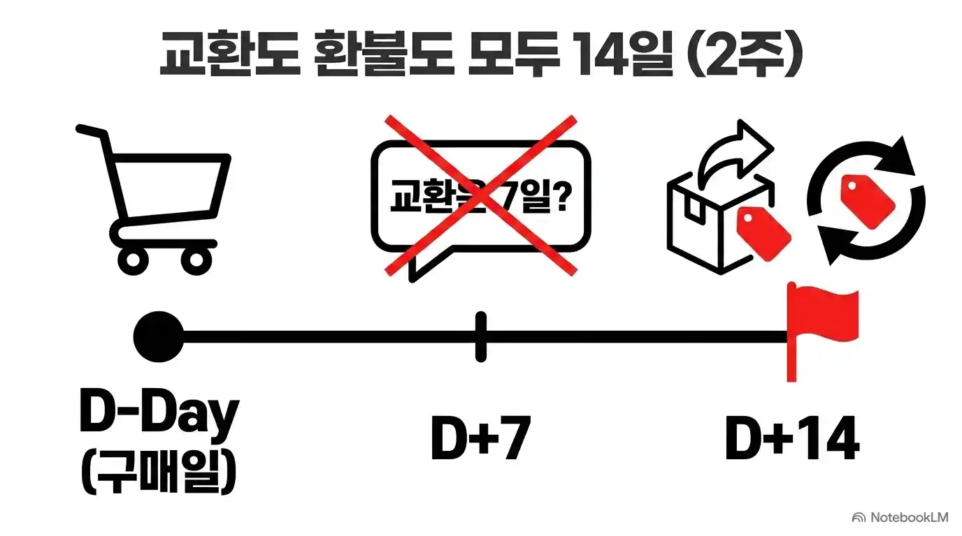다이소 교환과 환불 모두 구매 후 14일 이내 가능한 기간 안내