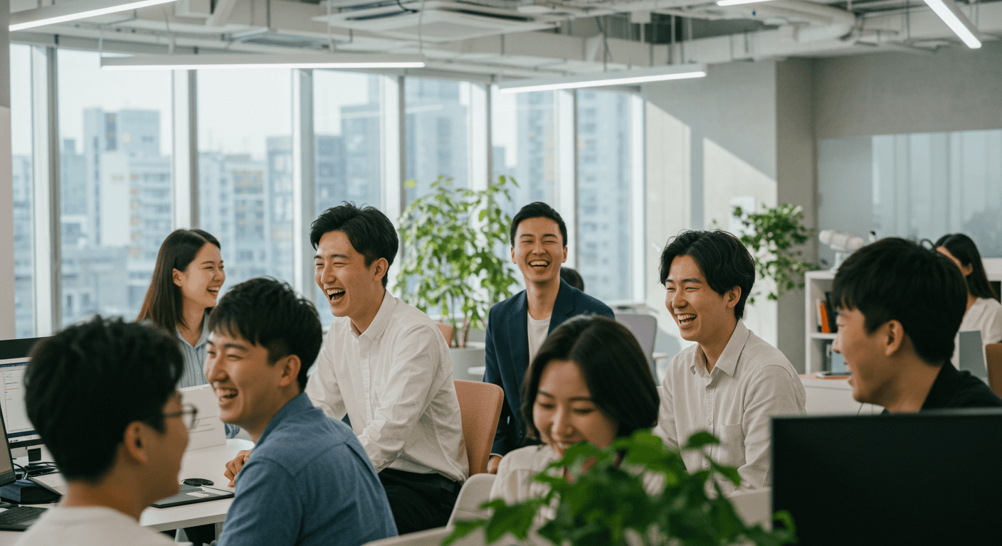 행복해보이는 직장인들