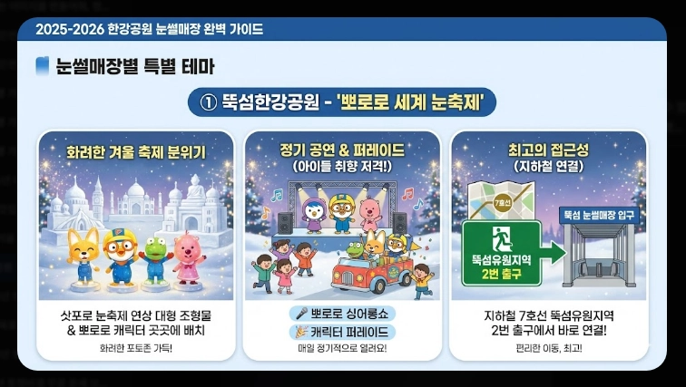 한강공원 겨울 나들이 완벽 가이드 눈썰매·축제 총정리