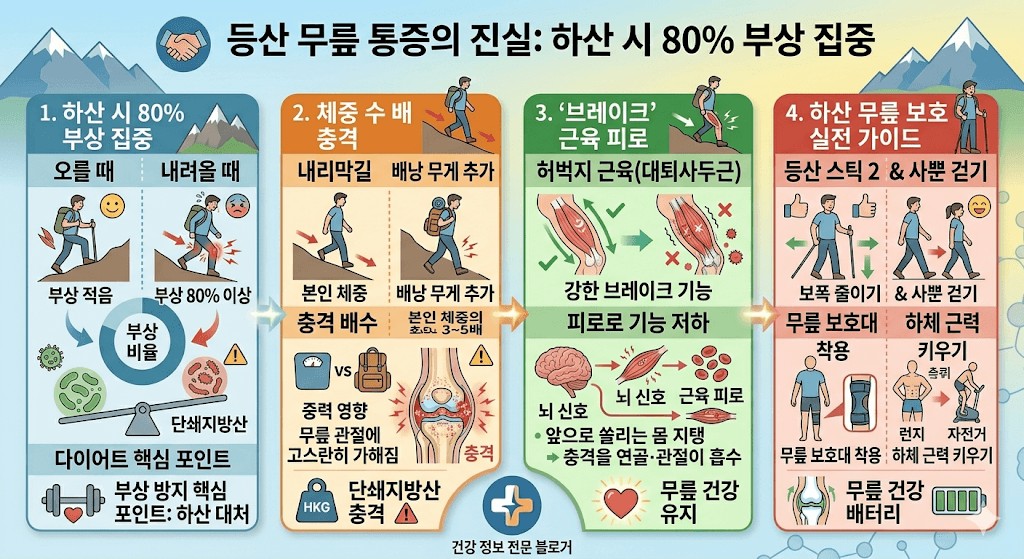 하산길에 유독 무릎이 아픈 이유