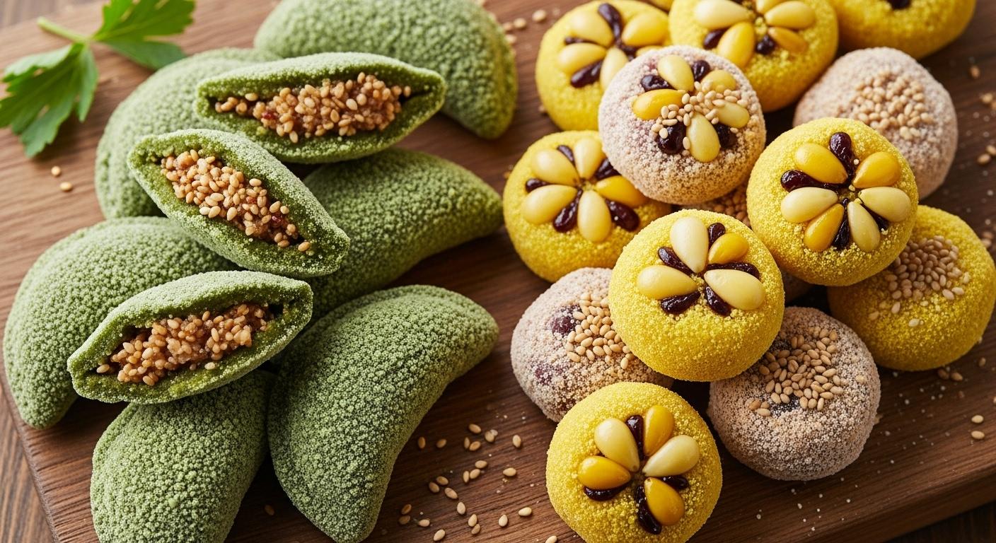 백억모싯잎송편 잔기지떡