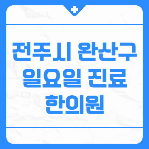 전주시 완산구 일요일 진료 한의원