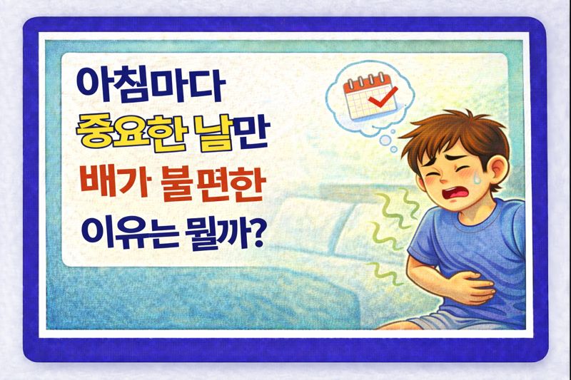 아침마다 중요한 아침만 날만 배가 불편한 이유는 뭘까요?