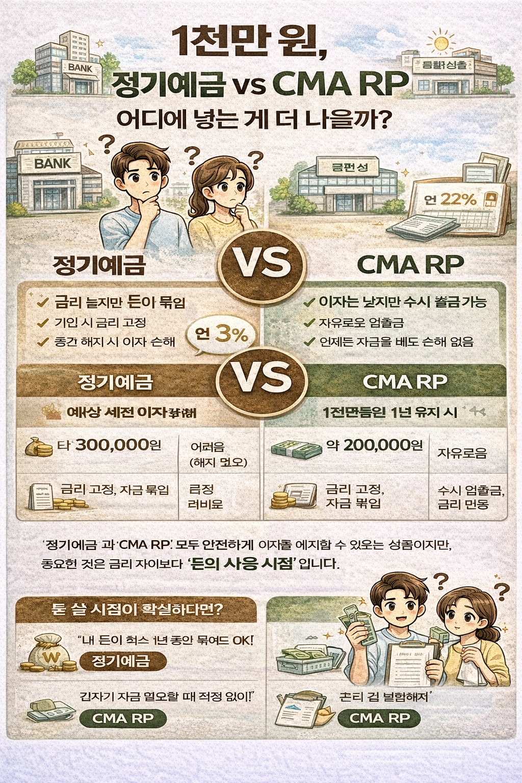 정기예금vs CMA RP 금리 비교