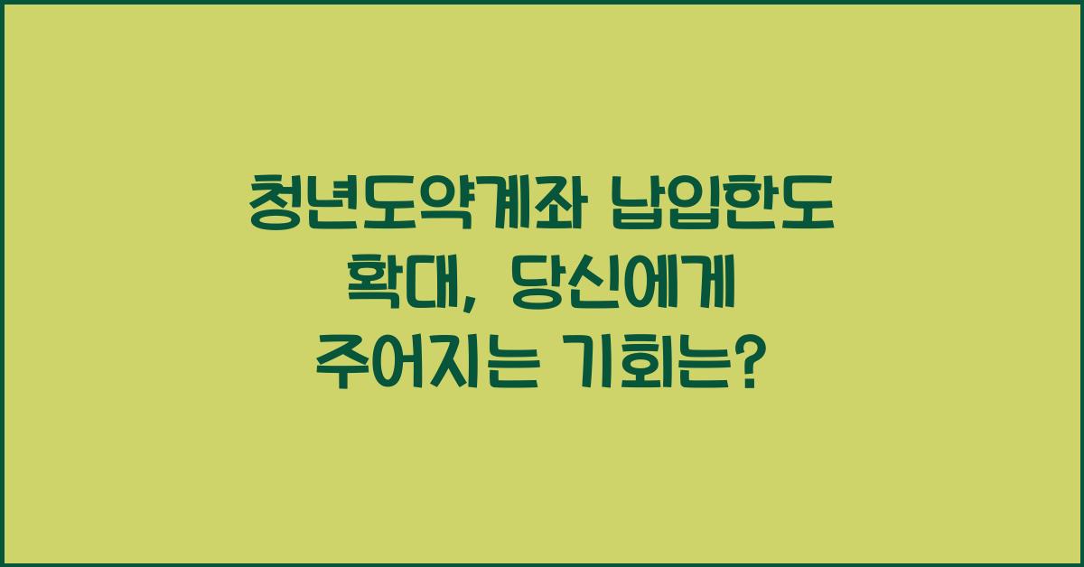 청년도약계좌 납입한도 확대