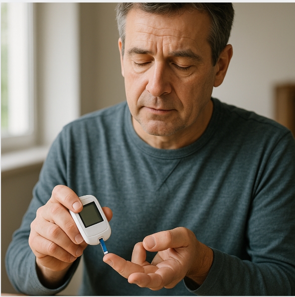 당뇨검사하는 사진