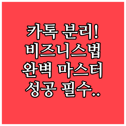 개인 계정과 분리된 전문적인 카카오톡..