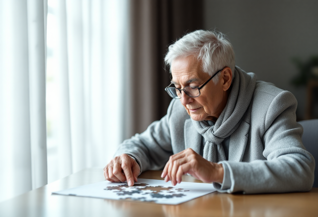 숫자 게임 하는 노인