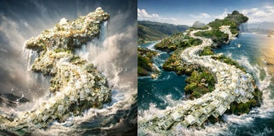 1400조 원의 물줄기가 한국을 굽이치는 모습