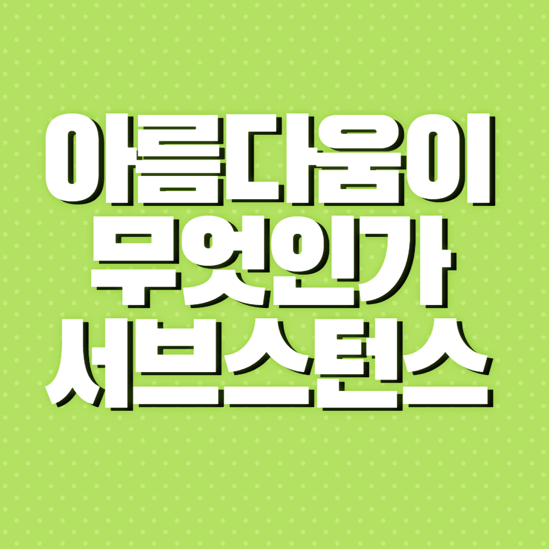 서브스턴스 요약
