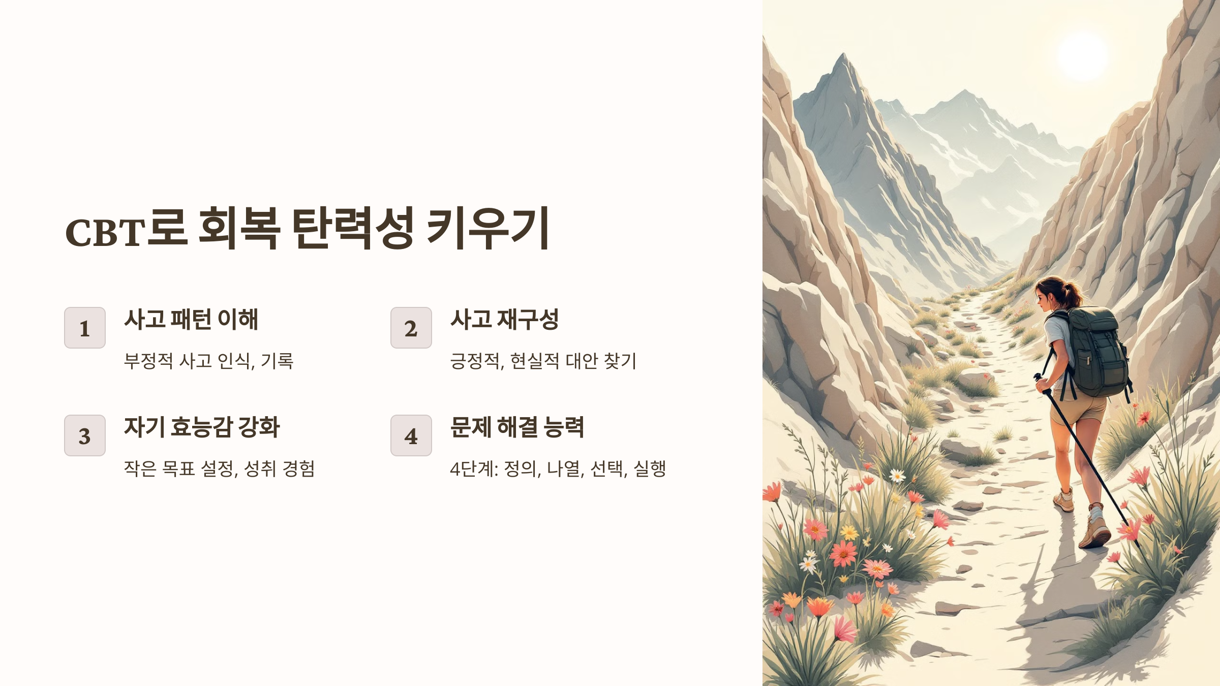 인지행동치료 상담사가 말하는 회복 탄력성 키우기