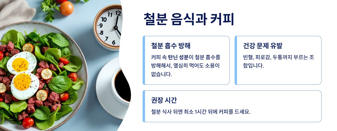 철분 음식과 커피