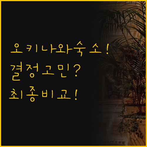 오키나와 숙소 선택을 망설인다면 도심..