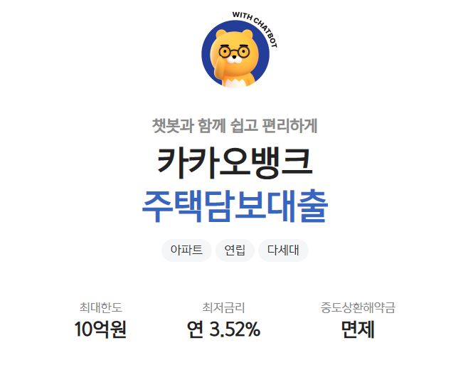 카카오뱅크 주택담보대출 금리 신청 서류