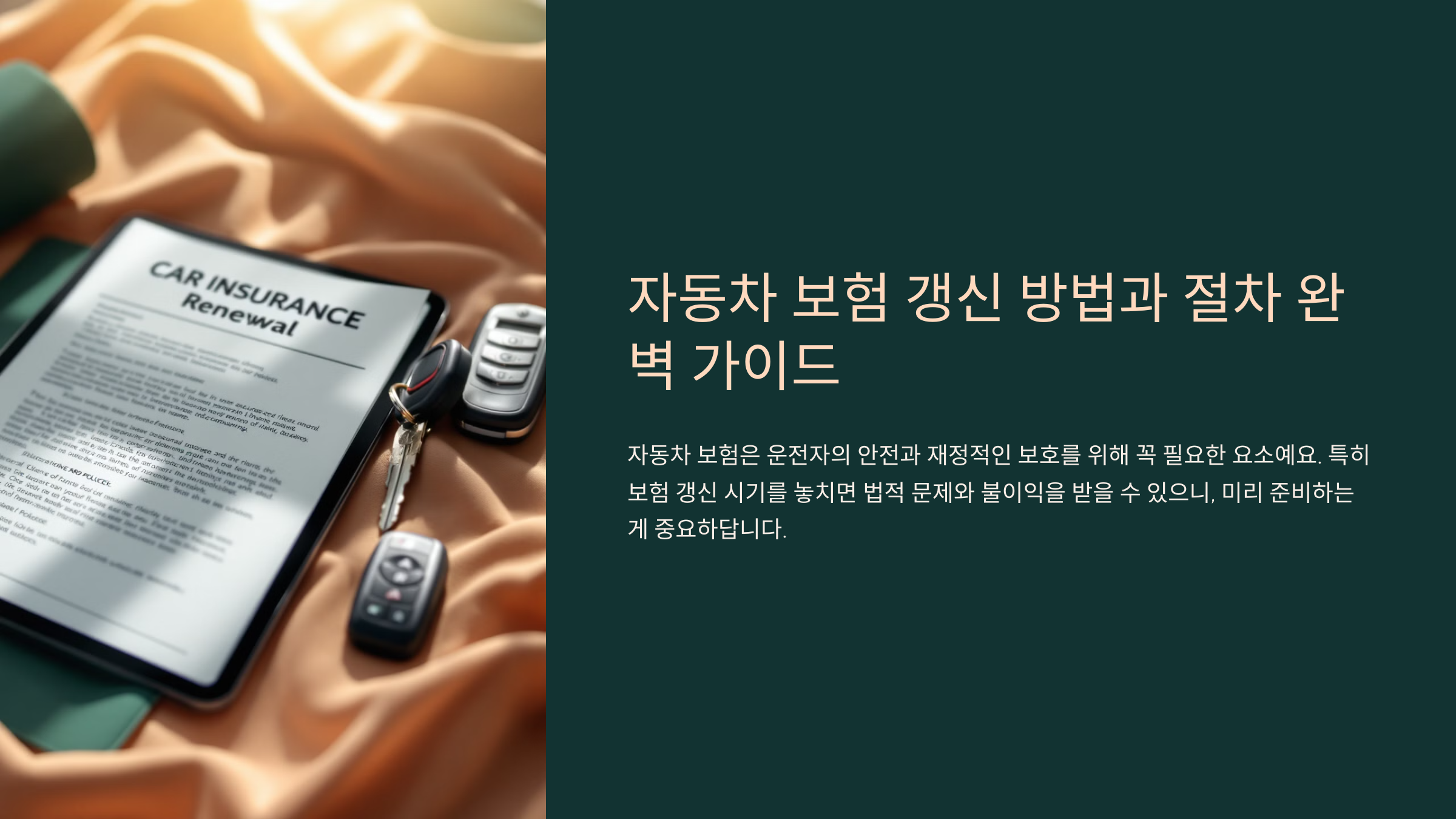 자동차 보험🚗 갱신 방법과 절차 완벽 가이드
