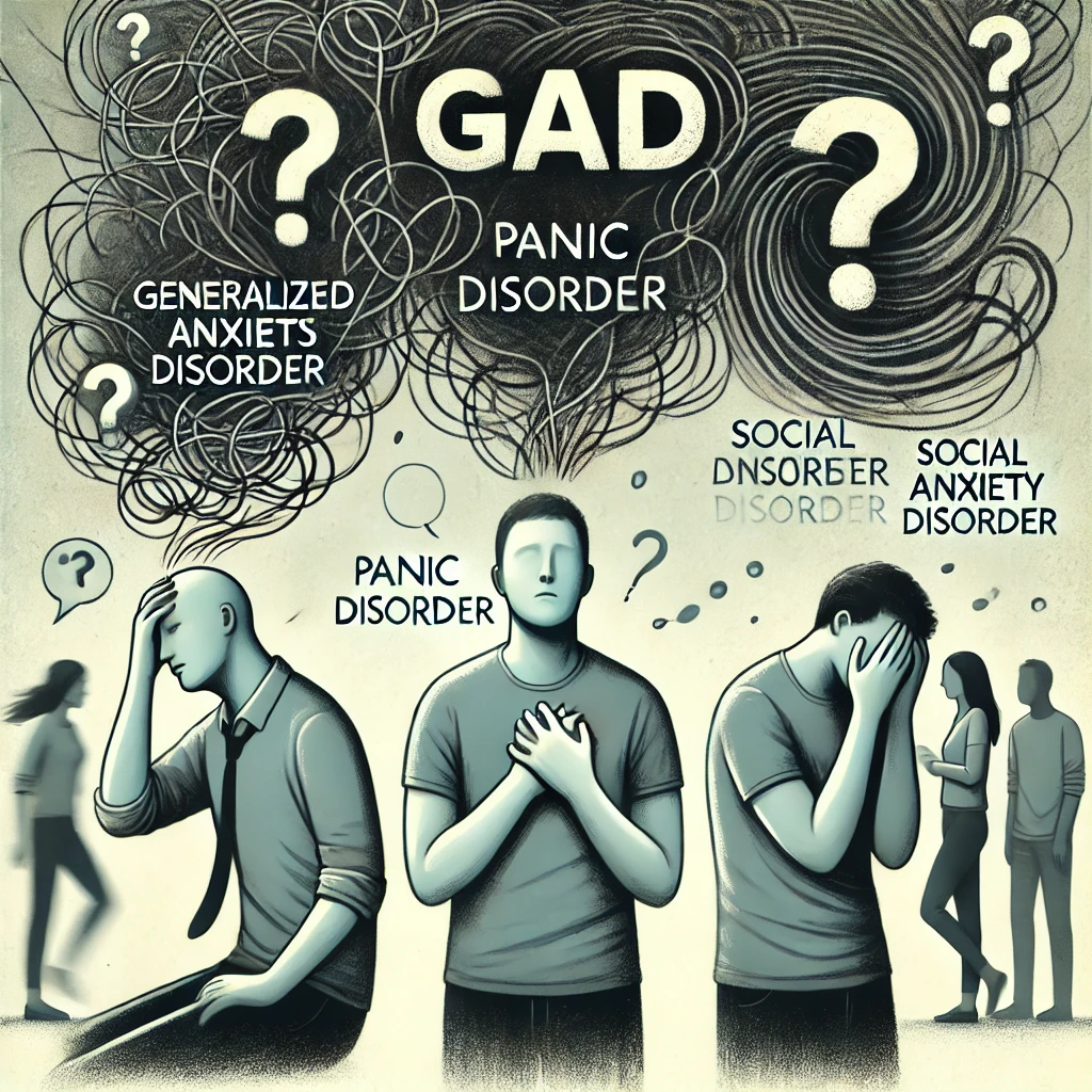 불안 장애의 유형: 범불안장애, 공황장애, 사회불안장애