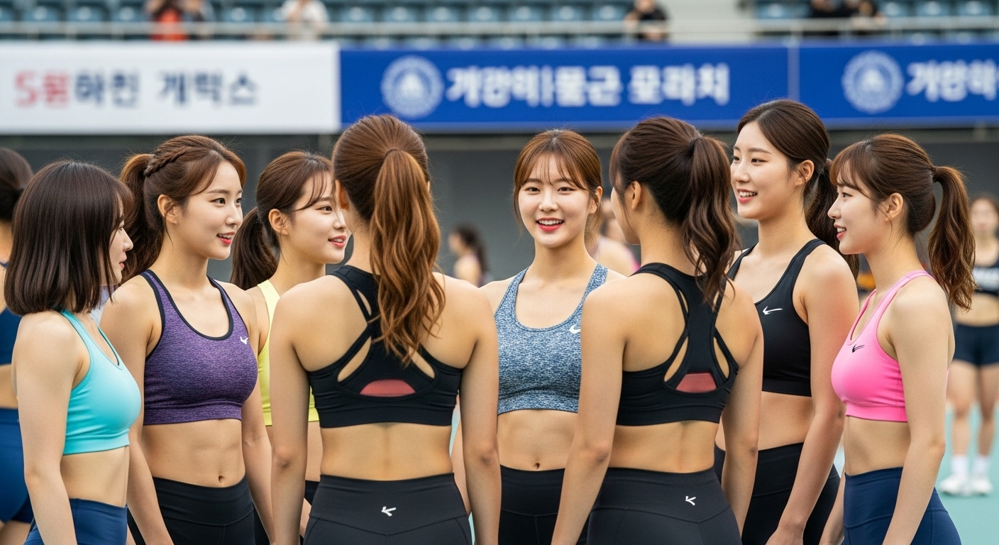 전국체전에 참석한 여자들