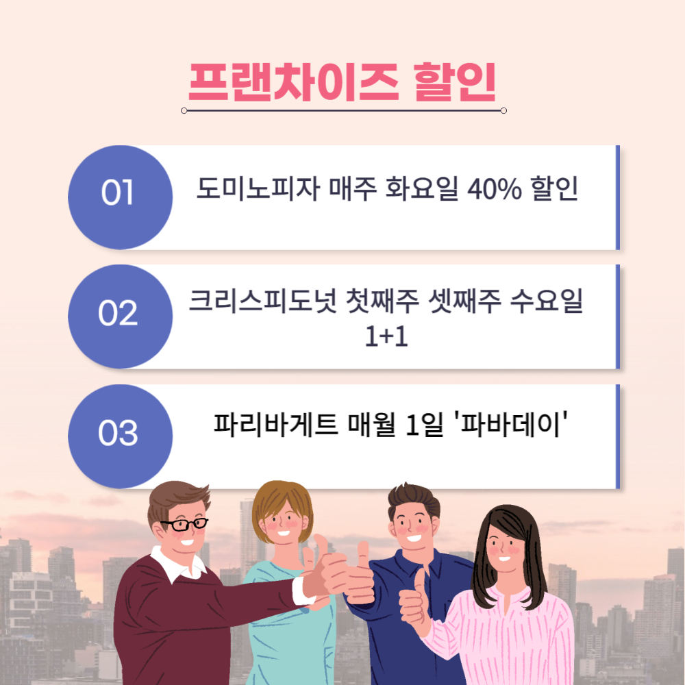 피자 도넛 빵 커피 할인